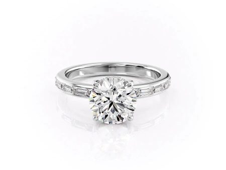 The Jennifer Set With A 1.5 Carat Round Lab Diamond For Sale