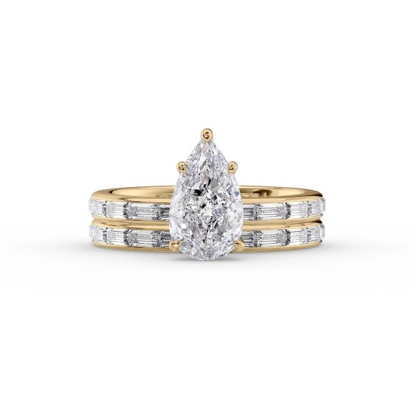 The Jennifer Set With A 2.5 Carat Pear Lab Diamond For Discount