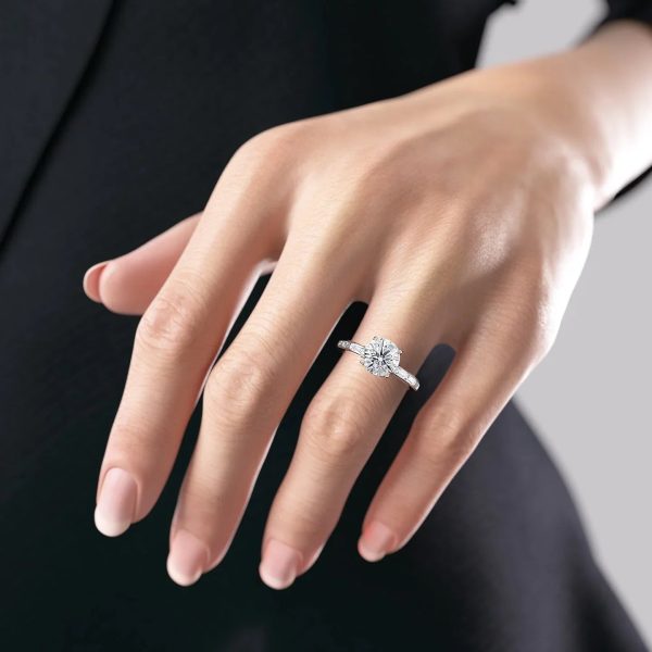 The Jennifer Set With A 2 Carat Round Lab Diamond on Sale