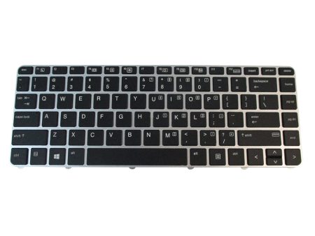 New Backlit Keyboard w  Silver Frame for HP EliteBook 745 840 G3 G4 - No Pointer Fashion