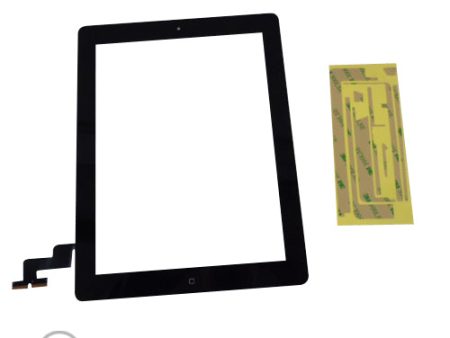 New Black Touch Screen Glass Digitizer, Home Button & Adhesive For iPad 2 Tablet Hot on Sale