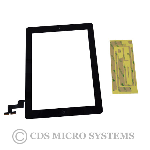 New Black Touch Screen Glass Digitizer, Home Button & Adhesive For iPad 2 Tablet Hot on Sale