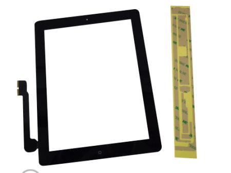 New Black Touch Screen Glass Digitizer, Home Button & Adhesive For iPad 3 iPad 4 Supply