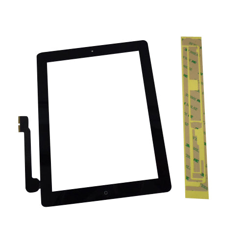 New Black Touch Screen Glass Digitizer, Home Button & Adhesive For iPad 3 iPad 4 Supply