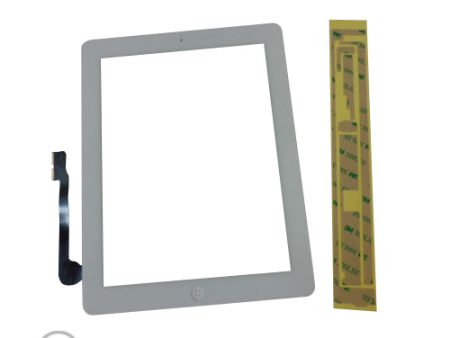 New White Touch Screen Glass Digitizer, Home Button & Adhesive For iPad 3 iPad 4 Supply