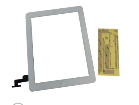 New White Touch Screen Glass Digitizer, Home Button & Adhesive For iPad 2 Tablet Hot on Sale