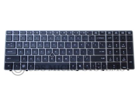 New Black Laptop Keyboard w  Silver Frame & Pointer for HP Elitebook 8560P Online Sale